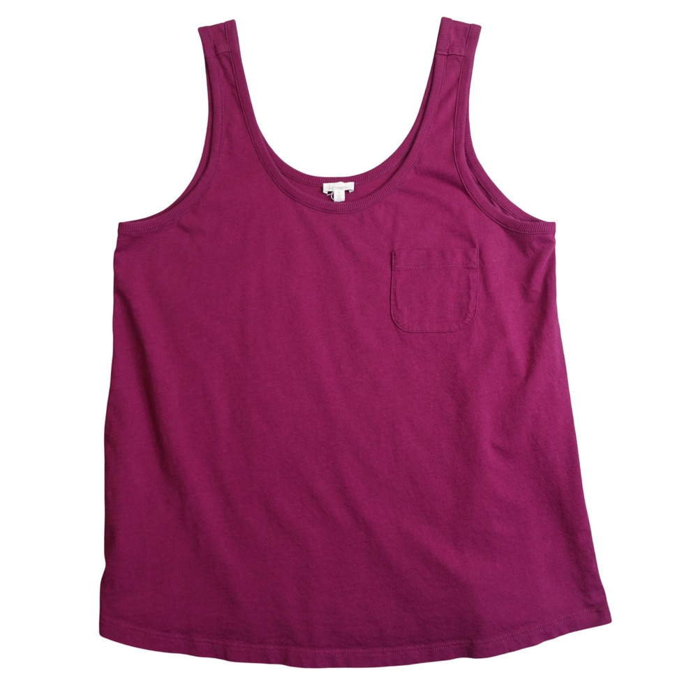 Skin Ciara Tank Top Womens 2 Medium Magenta Organic Pima Cotton Pocket Lounge